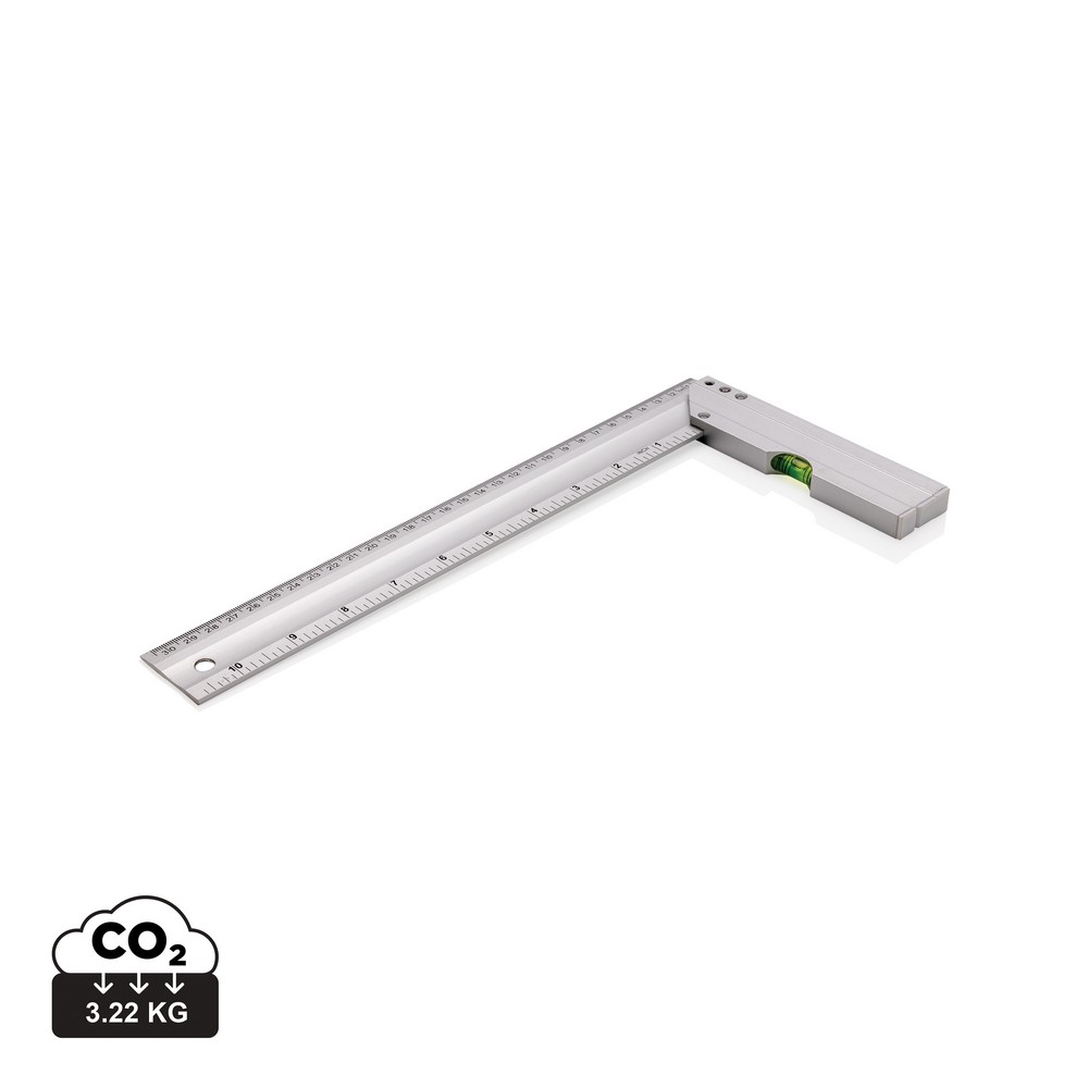 Linijka aluminiowa wielofunkcyjna 30 cm z poziomicą - Akcesoria biurowe z nadrukiem logo | VEBI - zdjęcie 6
