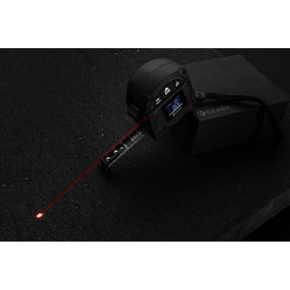 Dalmierz laserowy Gear X z miarą 5m - precyzja w pudełku - Miarki i taśmy miernicze z nadrukiem logo | VEBI - zdjęcie 11