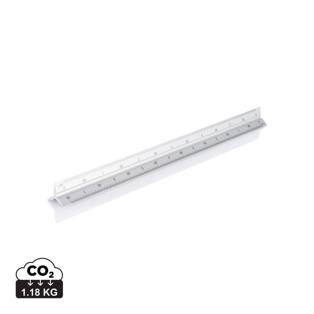 Linijka aluminiowa 30 cm z 5 skalami architektonicznymi - Miarki i taśmy miernicze z nadrukiem logo | VEBI - zdjęcie 5