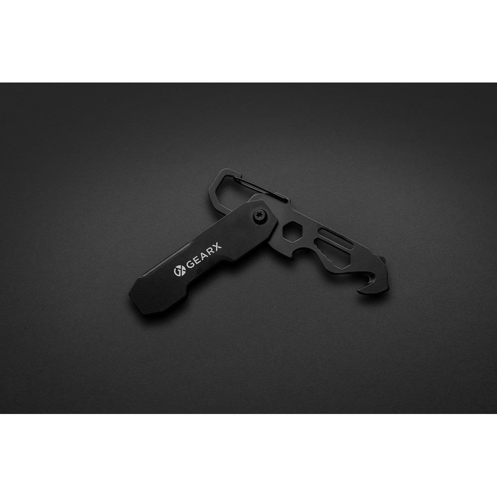 Wielofunkcyjne narzędzie kieszonkowe Gear X EDC z karabińczykiem - Noże i scyzoryki z nadrukiem logo | VEBI - zdjęcie 9