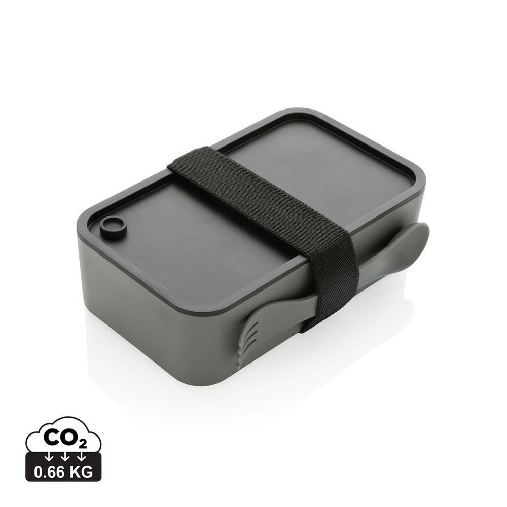 Ekologiczny lunchbox 1,2L z łyżkowidelcem - z recyklingu - Pojemniki na żywność z nadrukiem logo | VEBI - zdjęcie 37