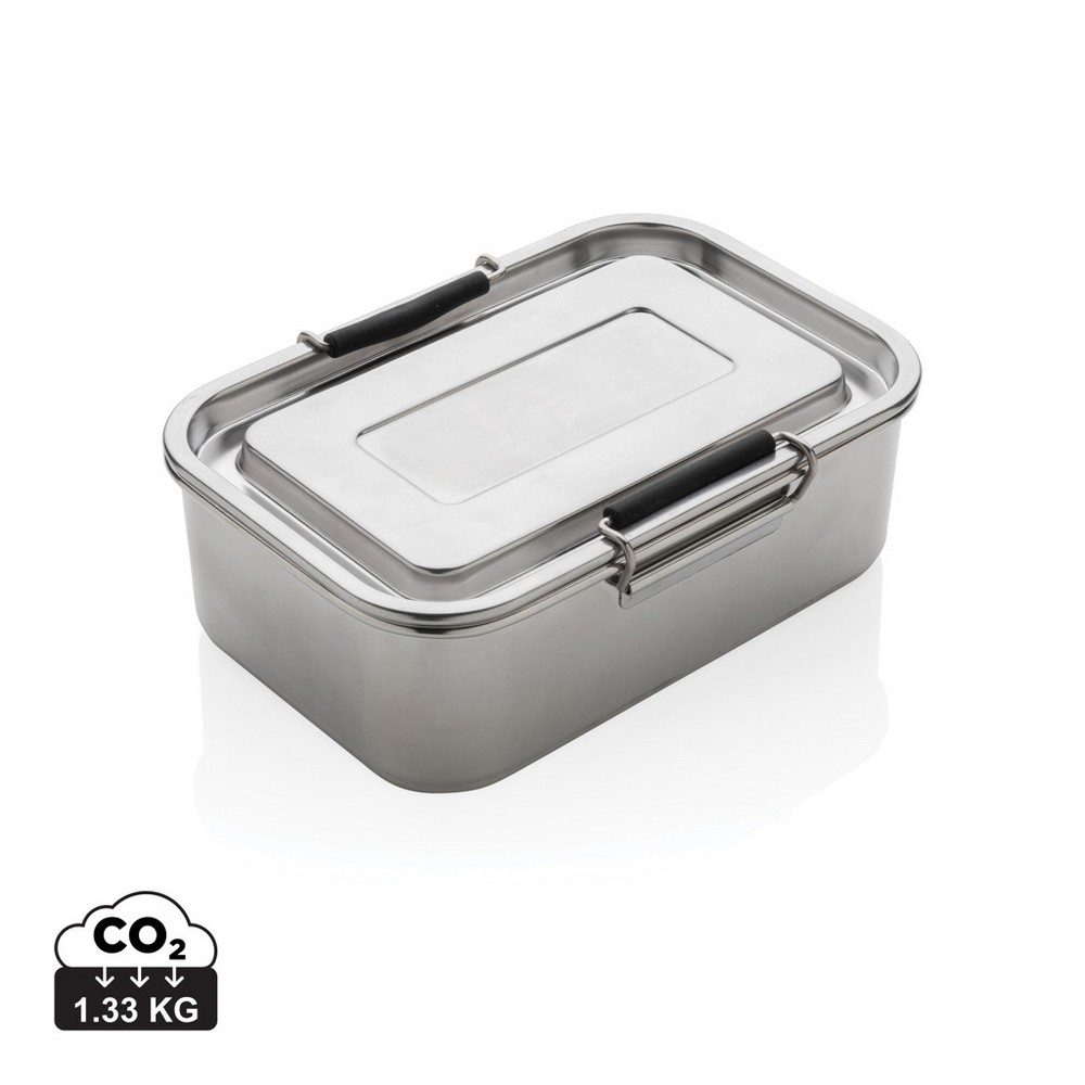 Lunchbox stalowy 800ml z recyklingu - ekologiczny z logo - Pojemniki na żywność z nadrukiem logo | VEBI - zdjęcie 14