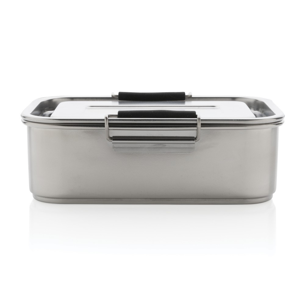 Lunchbox stalowy 800ml z recyklingu - ekologiczny z logo - Pojemniki na żywność z nadrukiem logo | VEBI - zdjęcie 4