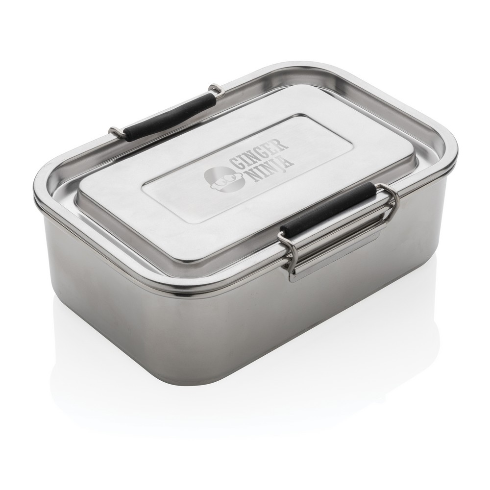 Lunchbox stalowy 800ml z recyklingu - ekologiczny z logo - Pojemniki na żywność z nadrukiem logo | VEBI - zdjęcie 7