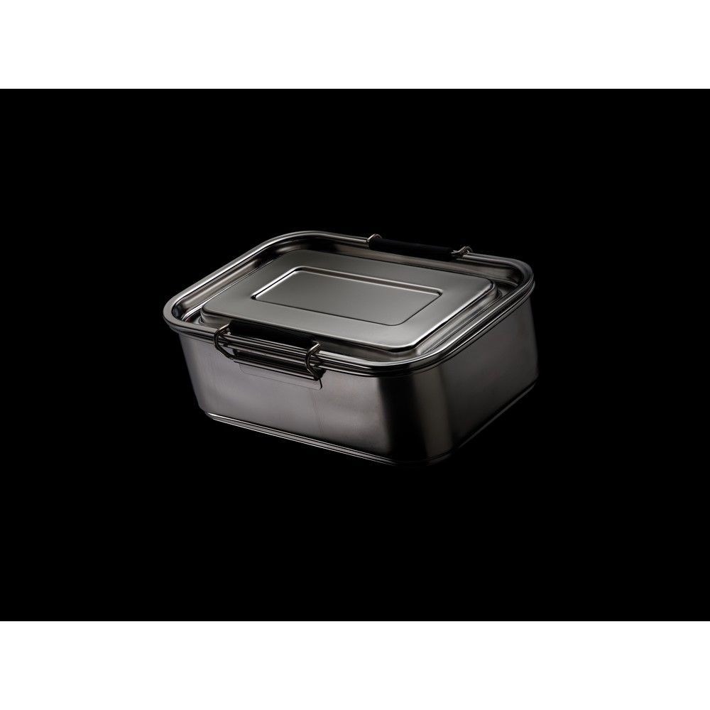 Lunchbox stalowy 800ml z recyklingu - ekologiczny z logo - Pojemniki na żywność z nadrukiem logo | VEBI - zdjęcie 9