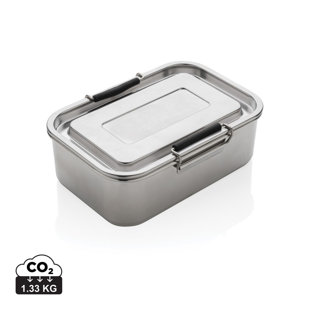 Lunchbox stalowy 800ml z recyklingu - ekologiczny z logo - Pojemniki na żywność z nadrukiem logo | VEBI - zdjęcie 13