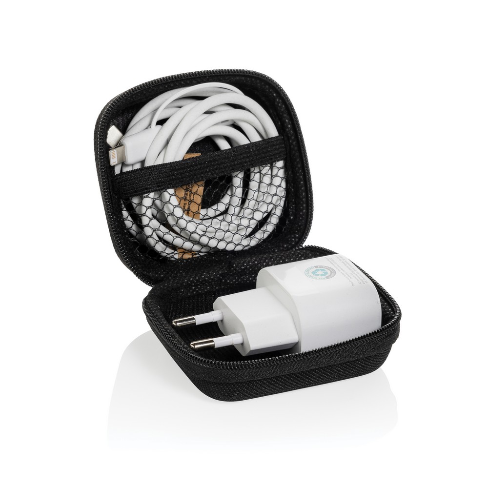 Eko zestaw ładujący 20W z kablem 3w1 - personalizacja logo - Ładowarki z nadrukiem logo | VEBI - zdjęcie 3