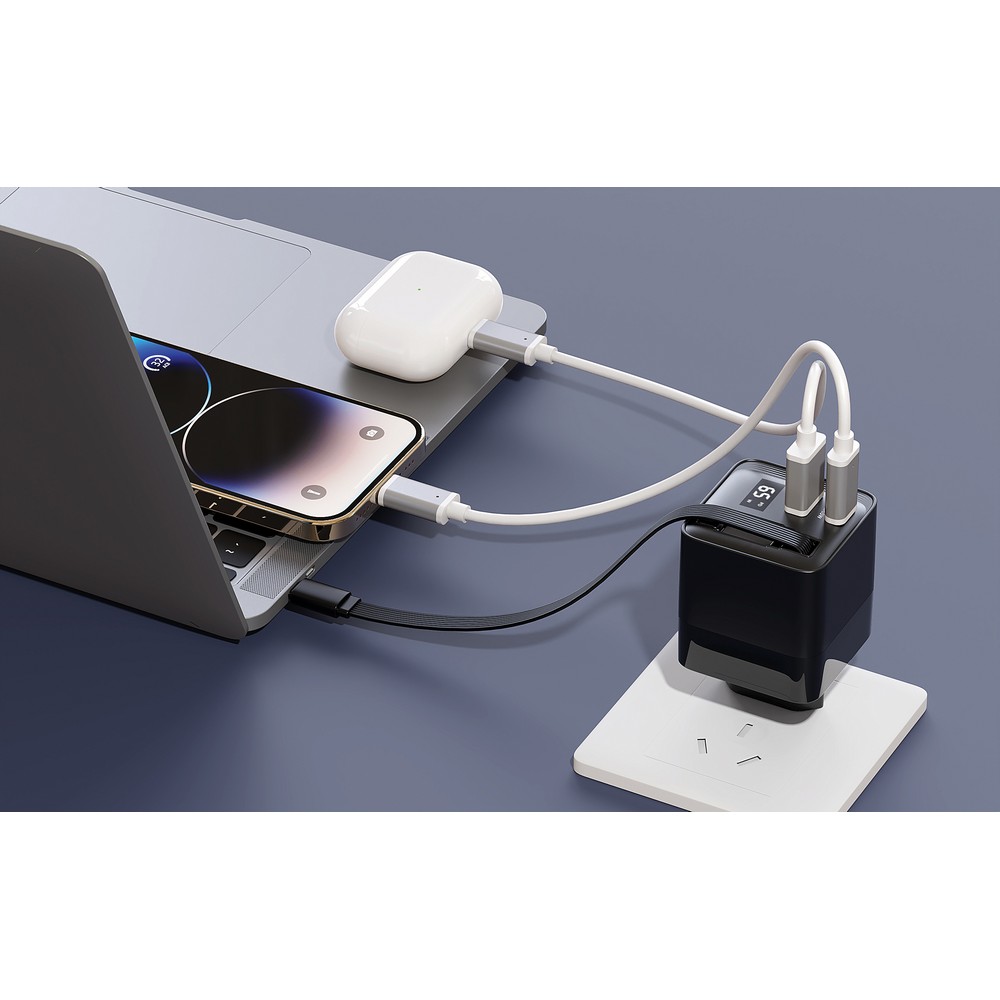 Ładowarka podróżna 65W z kablem USB-C - Urban Vitamin - Ładowarki z nadrukiem logo | VEBI - zdjęcie 2