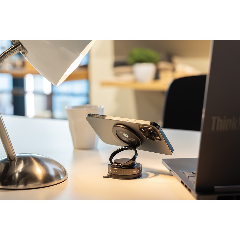 Magnetyczny uchwyt do telefonu Terra 360° z recyklingu - Akcesoria samochodowe z nadrukiem logo | VEBI - zdjęcie 2