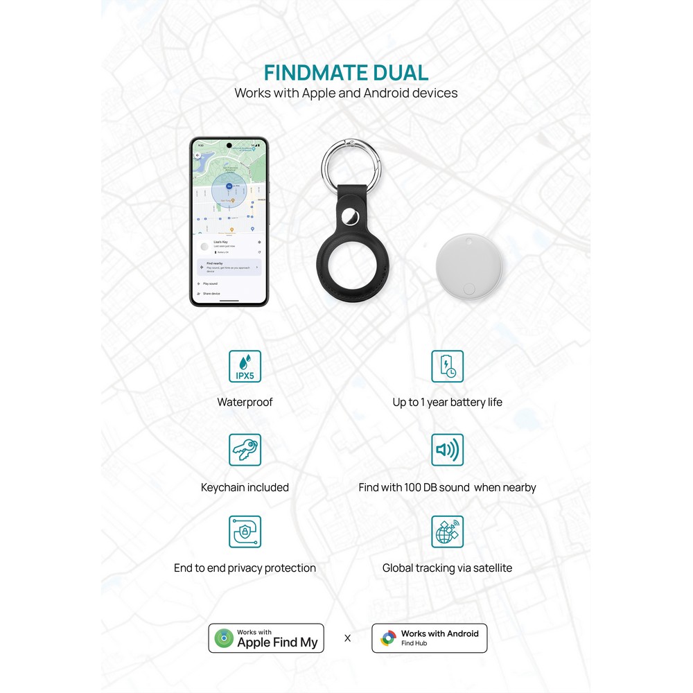 Lokalizator kluczy Findmate Dual - uniwersalny tracker GPS - Elektronika z nadrukiem logo | VEBI - zdjęcie 10
