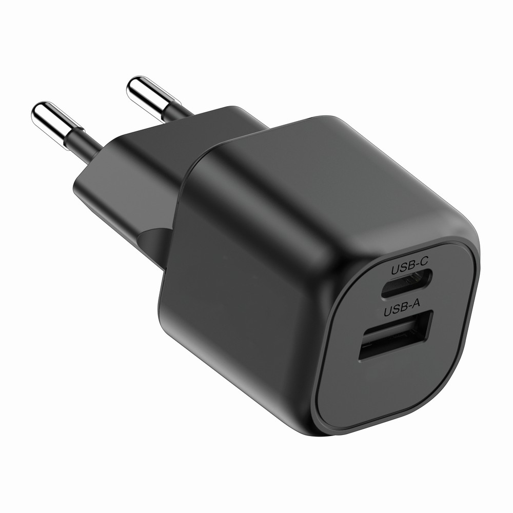 Ładowarka ścienna Monterey 20W z recyklingu USB-C + USB - Ładowarki z nadrukiem logo | VEBI - zdjęcie 3
