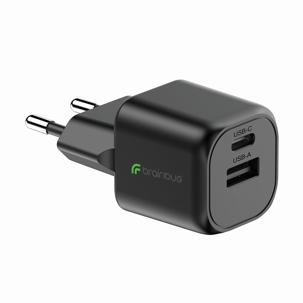 Ładowarka ścienna Monterey 20W z recyklingu USB-C + USB - Ładowarki z nadrukiem logo | VEBI - zdjęcie 6