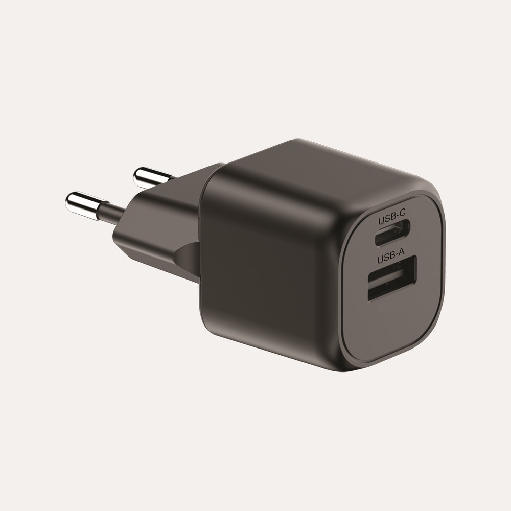 Ładowarka ścienna Monterey 20W z recyklingu USB-C + USB - Ładowarki z nadrukiem logo | VEBI - zdjęcie 9