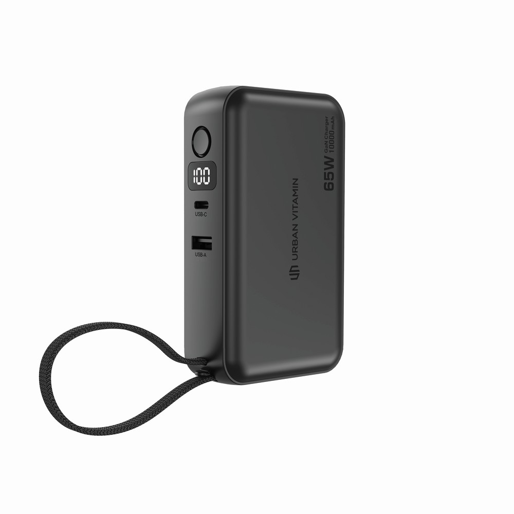 Power Bank GAN 65W z Ładowarką Ścienny 2w1 - 10000mAh - Power banki z nadrukiem logo | VEBI