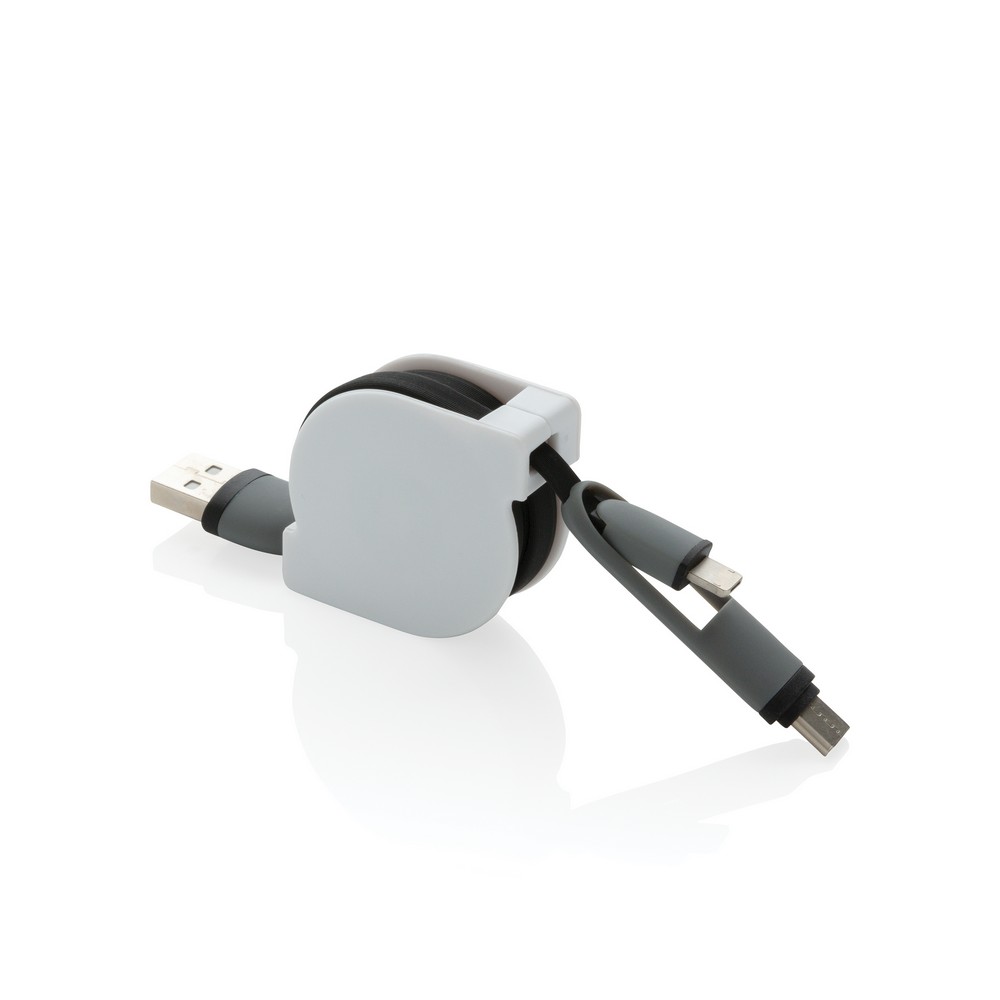 Zwijany kabel 3w1 USB-C/Micro USB/Lightning 1m - Kable z nadrukiem logo | VEBI - zdjęcie 14