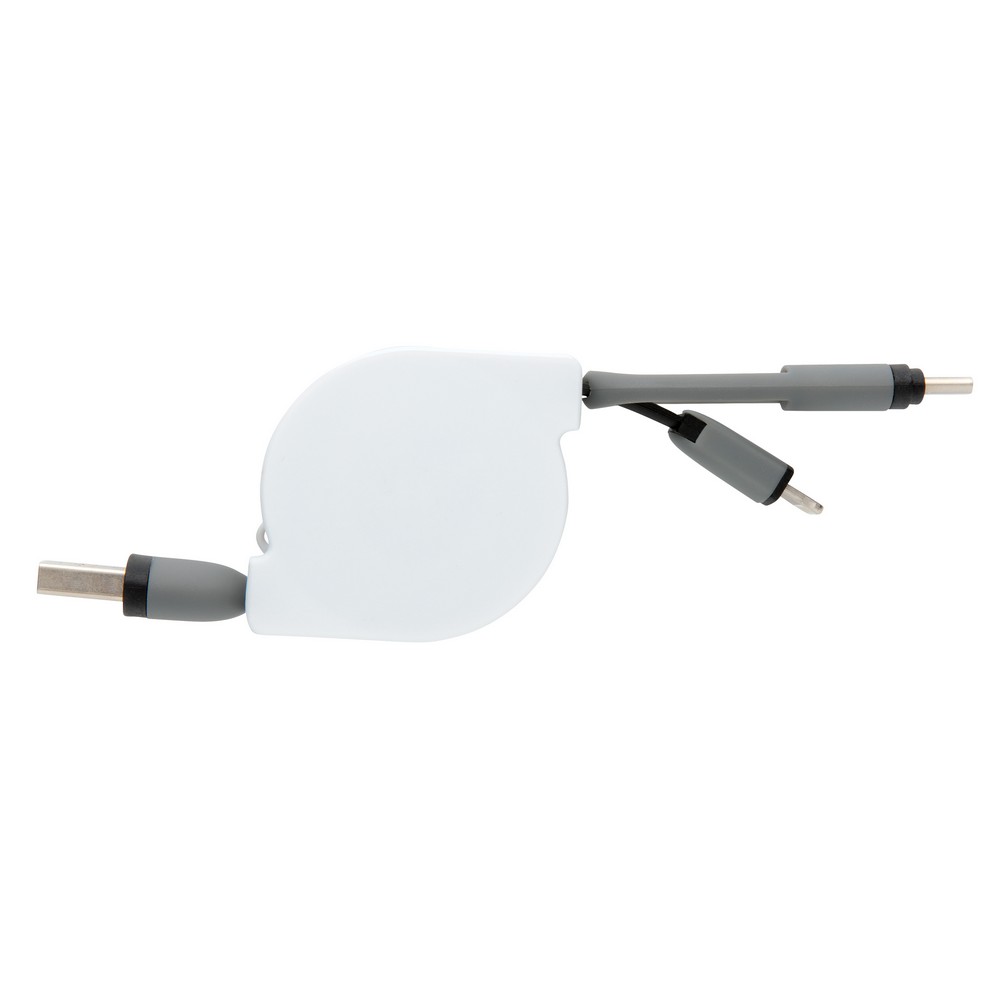 Zwijany kabel 3w1 USB-C/Micro USB/Lightning 1m - Kable z nadrukiem logo | VEBI - zdjęcie 15