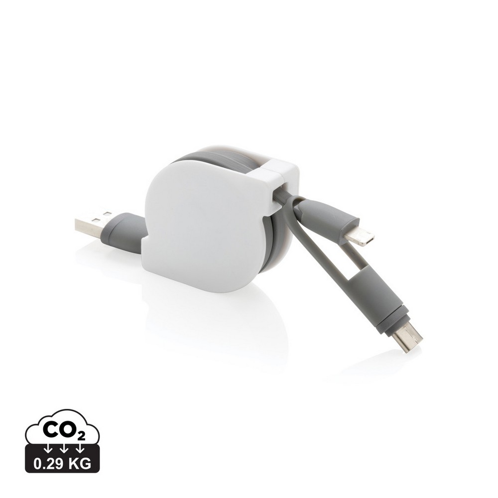 Zwijany kabel 3w1 USB-C/Micro USB/Lightning 1m - Kable z nadrukiem logo | VEBI - zdjęcie 13