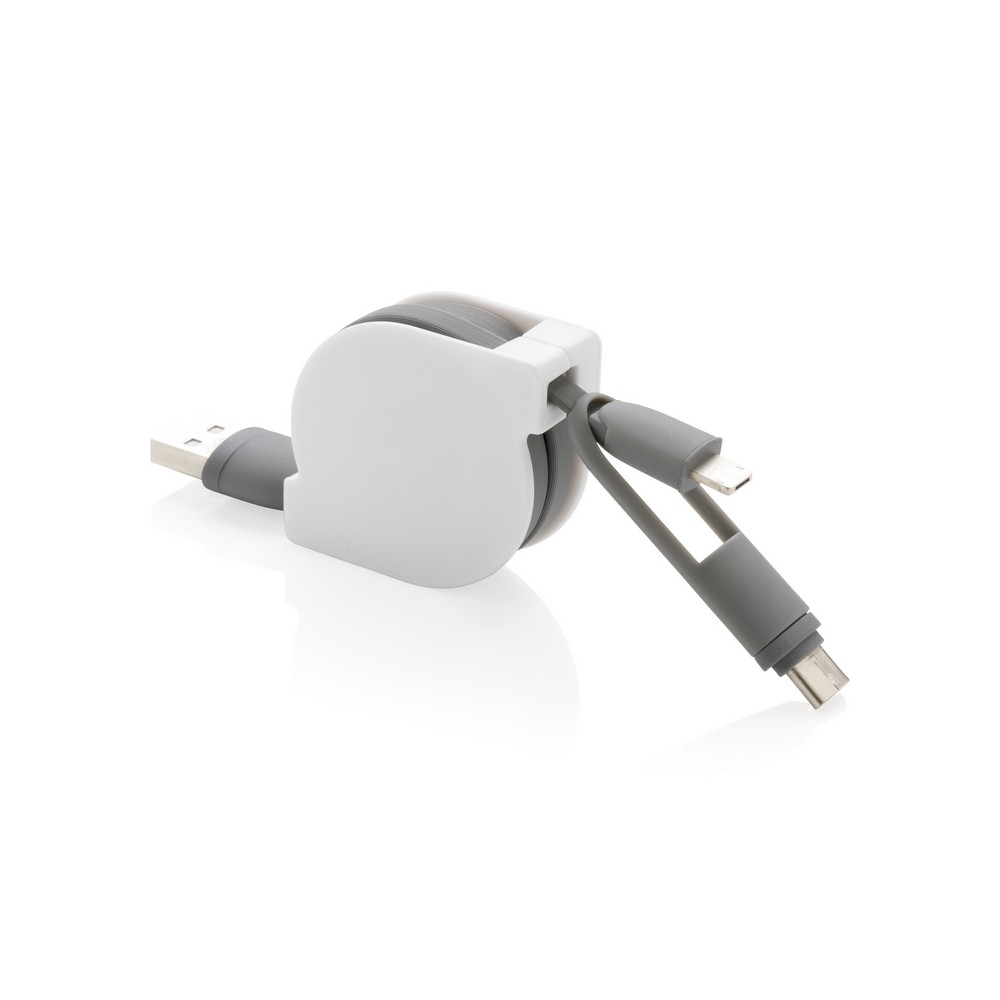 Zwijany kabel 3w1 USB-C/Micro USB/Lightning 1m - Kable z nadrukiem logo | VEBI