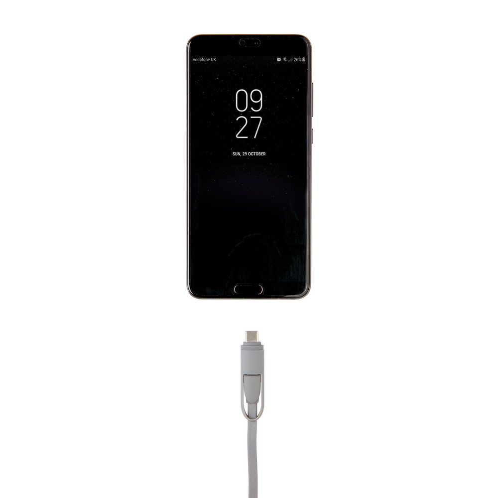 Zwijany kabel 3w1 USB-C/Micro USB/Lightning 1m - Kable z nadrukiem logo | VEBI - zdjęcie 3