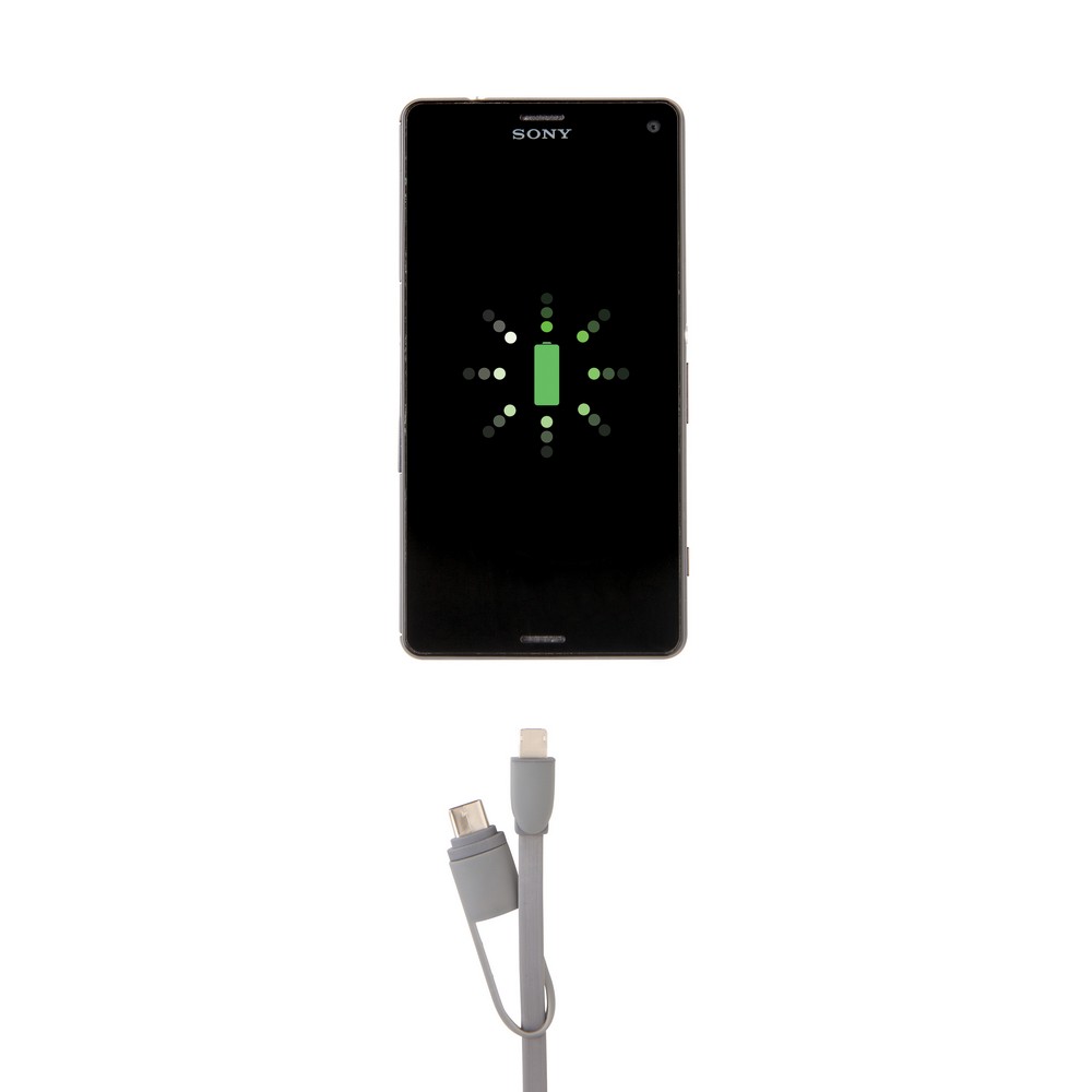 Zwijany kabel 3w1 USB-C/Micro USB/Lightning 1m - Kable z nadrukiem logo | VEBI - zdjęcie 5