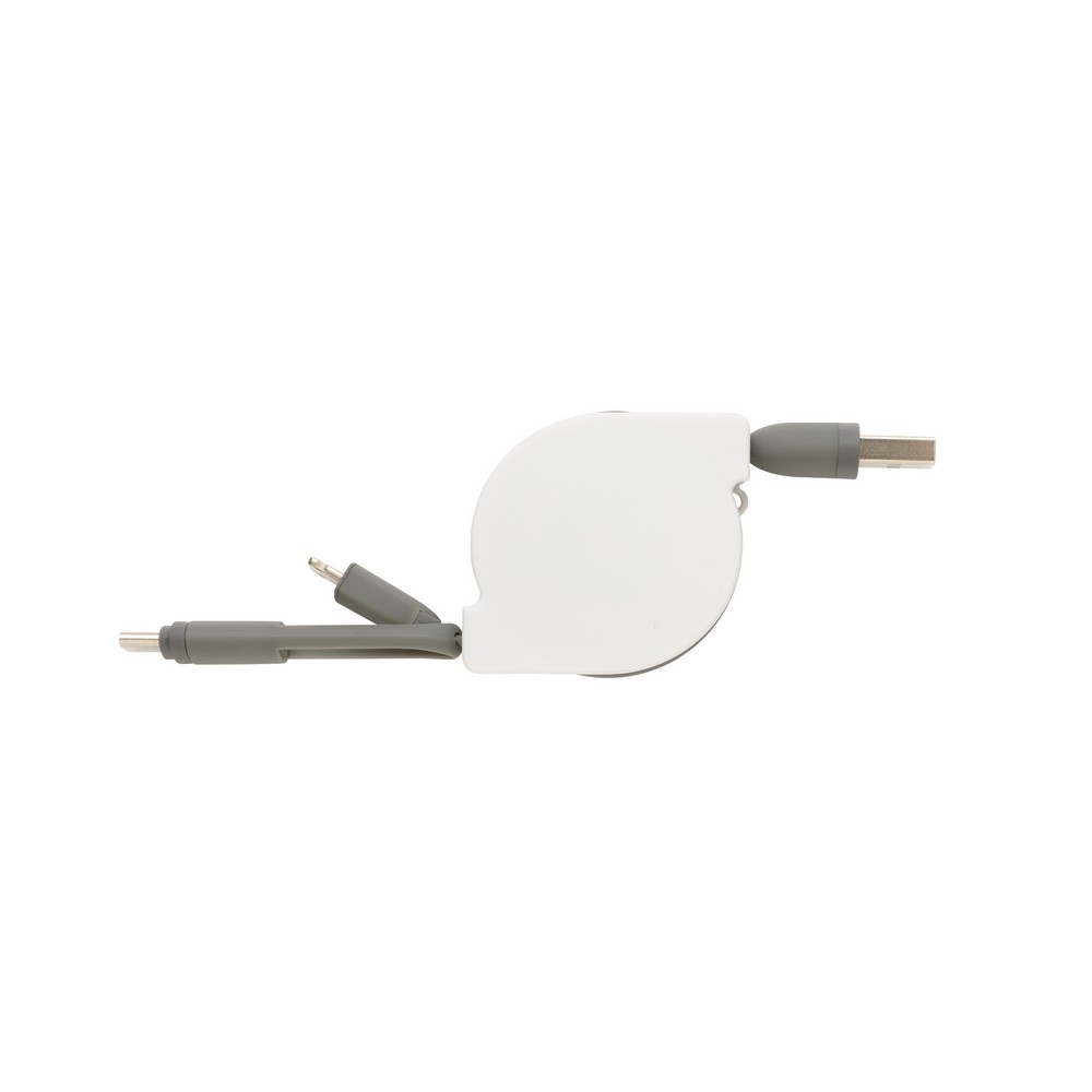 Zwijany kabel 3w1 USB-C/Micro USB/Lightning 1m - Kable z nadrukiem logo | VEBI - zdjęcie 7