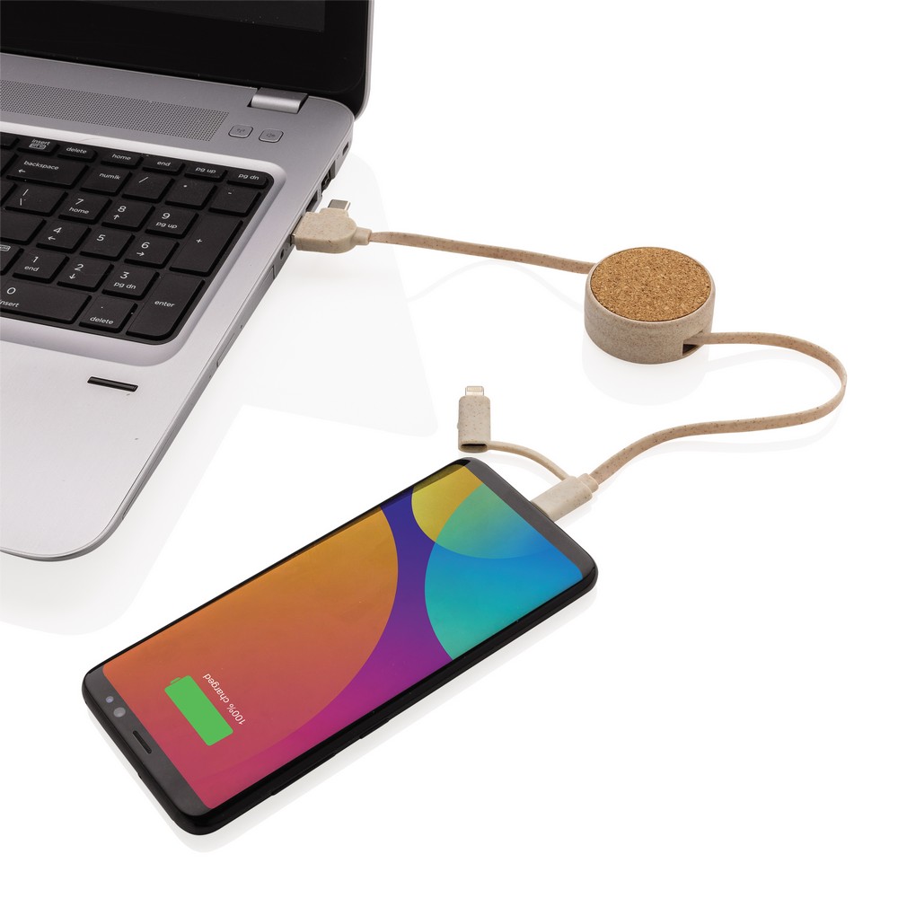Ekologiczny zwijany kabel ładujący USB-C i micro USB - zdjęcie 4
