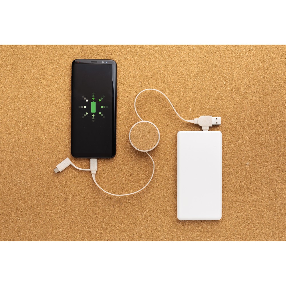 Ekologiczny zwijany kabel ładujący USB-C i micro USB - Kable z nadrukiem logo | VEBI - zdjęcie 6