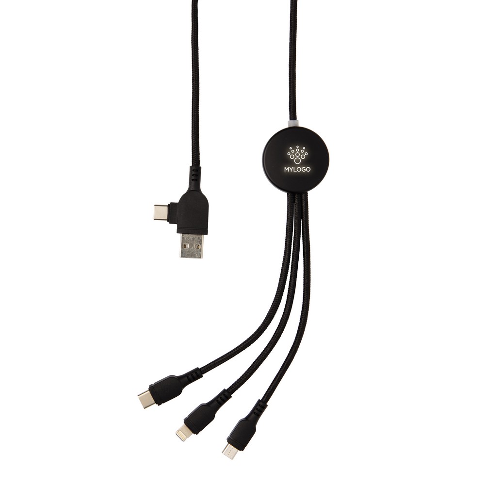 Kabel ładujący 4w1 z podświetlanym logo - Kable z nadrukiem logo | VEBI - zdjęcie 6