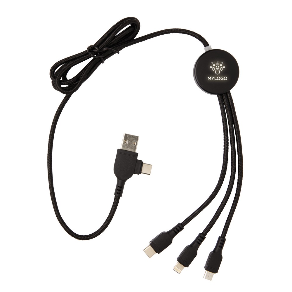 Kabel ładujący 4w1 z podświetlanym logo - Kable z nadrukiem logo | VEBI - zdjęcie 7
