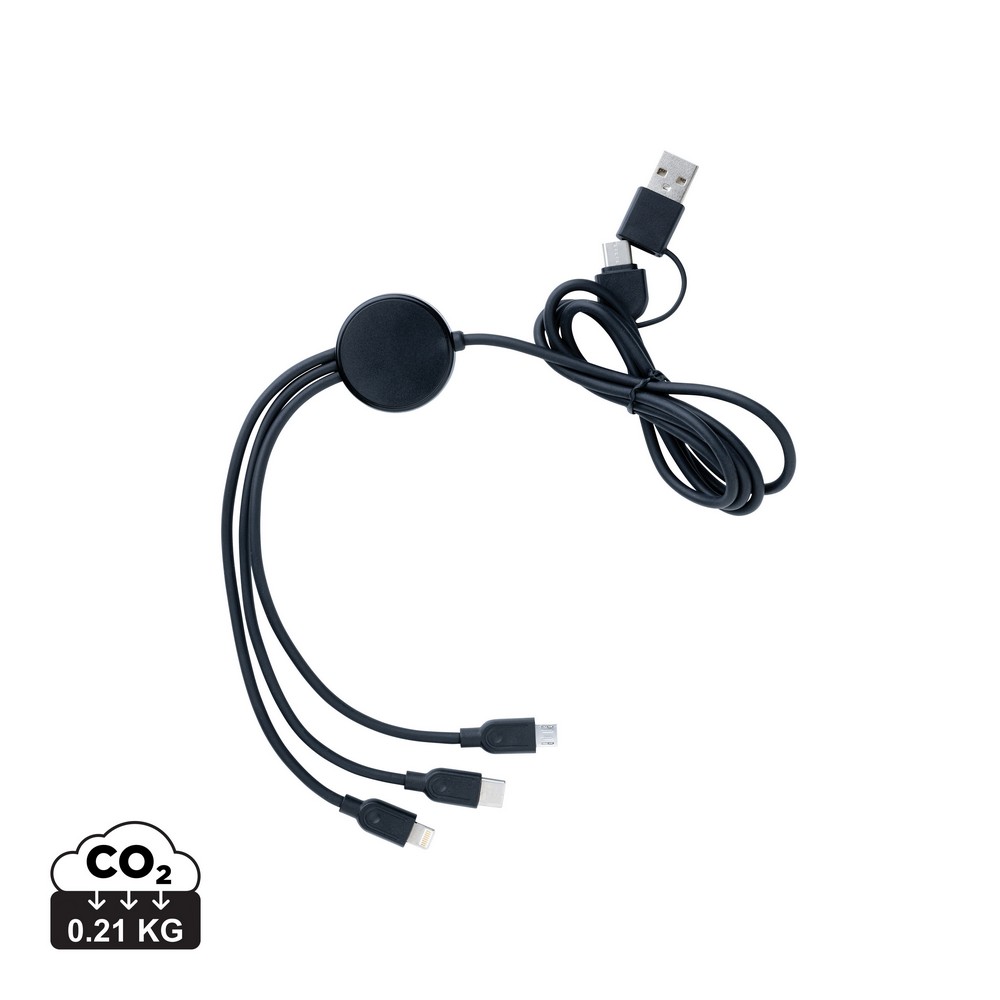 Kabel ładujący 6w1 z materiałów z recyklingu RCS - Kable z nadrukiem logo | VEBI - zdjęcie 7