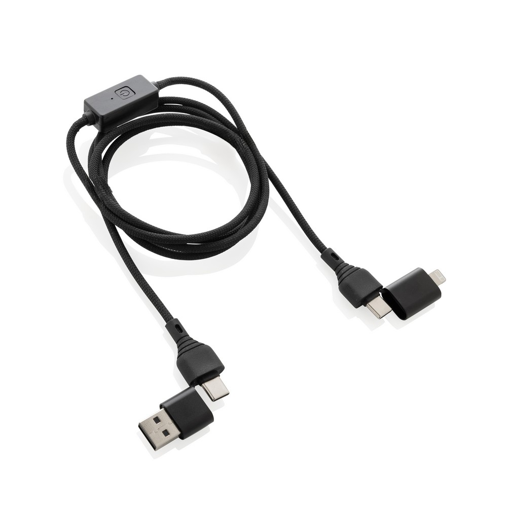 Kabel ładujący 4w1 z zabezpieczeniem danych Datalock 60W - Kable z nadrukiem logo | VEBI