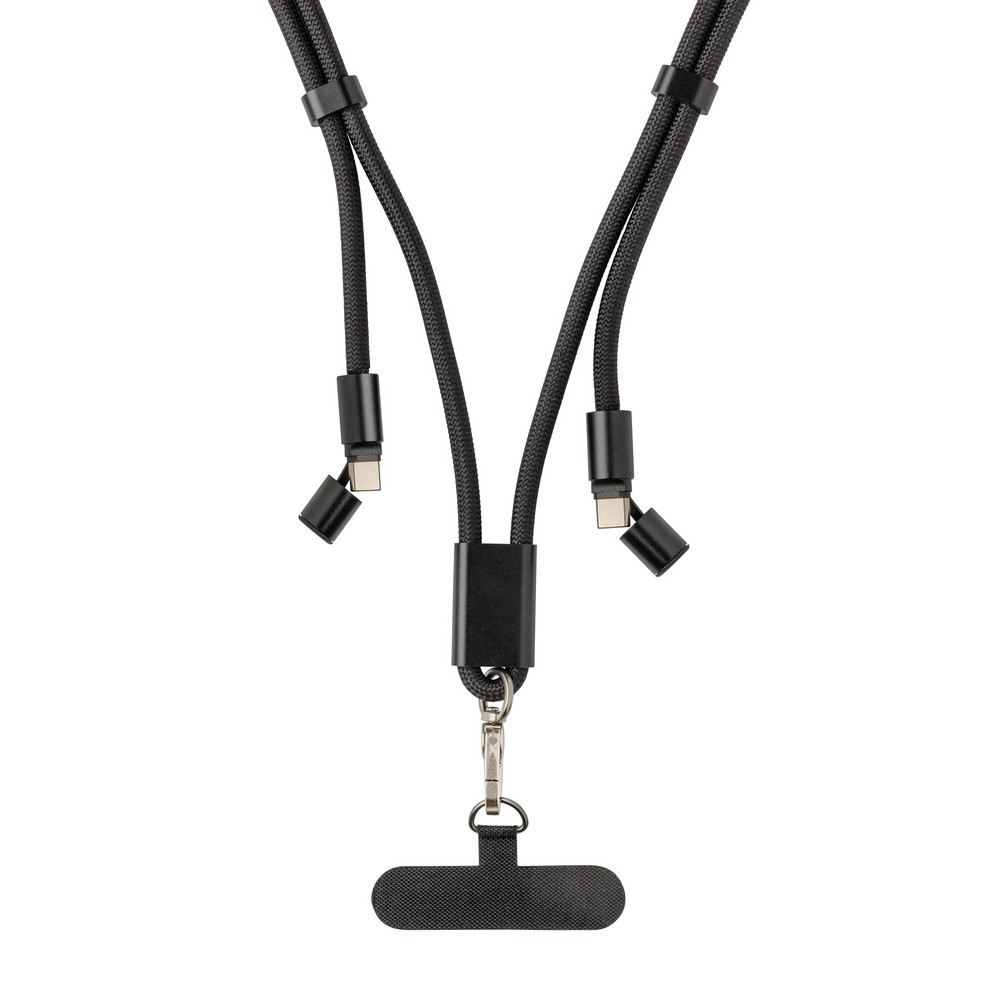 Ekologiczny kabel USB-C z smyczą na telefon LoopAmp - Kable z nadrukiem logo | VEBI - zdjęcie 3
