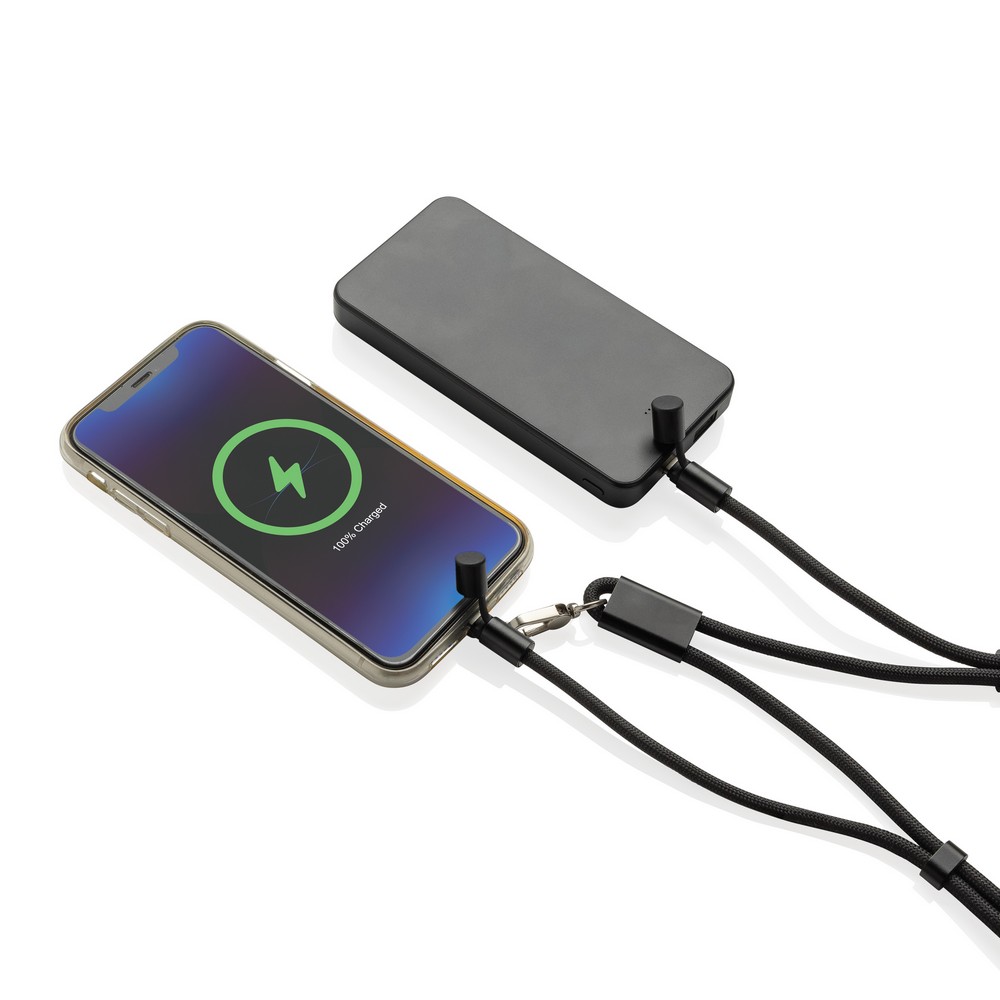 Ekologiczny kabel USB-C z smyczą na telefon LoopAmp - Kable z nadrukiem logo | VEBI - zdjęcie 4