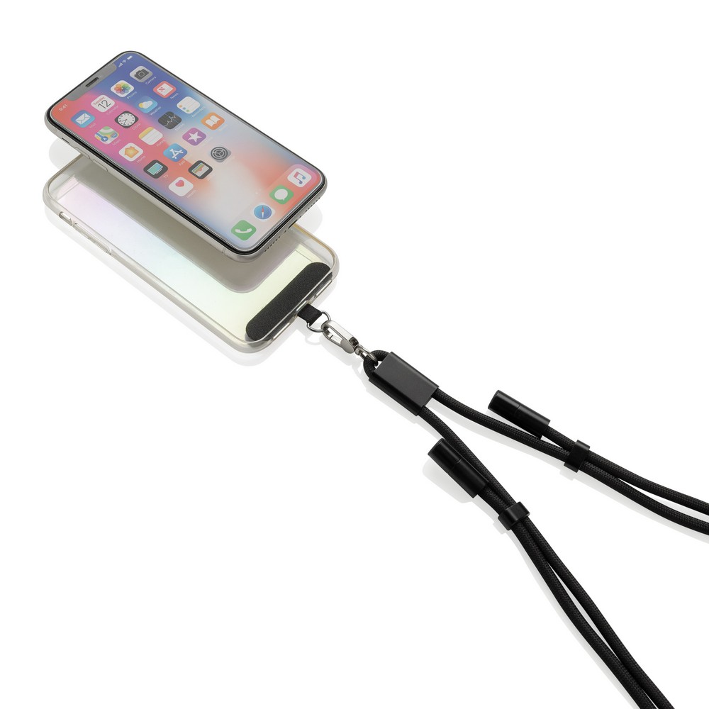 Ekologiczny kabel USB-C z smyczą na telefon LoopAmp - Kable z nadrukiem logo | VEBI - zdjęcie 5
