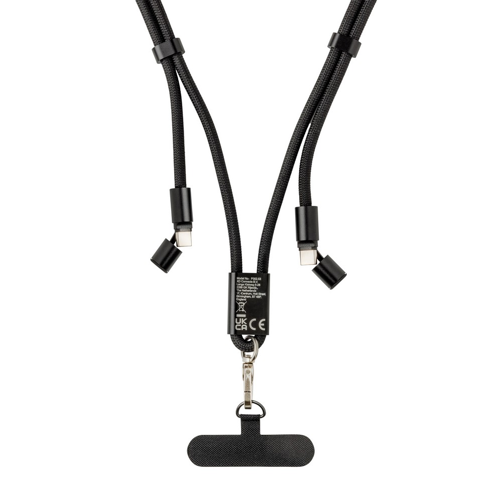 Ekologiczny kabel USB-C z smyczą na telefon LoopAmp - Kable z nadrukiem logo | VEBI - zdjęcie 9