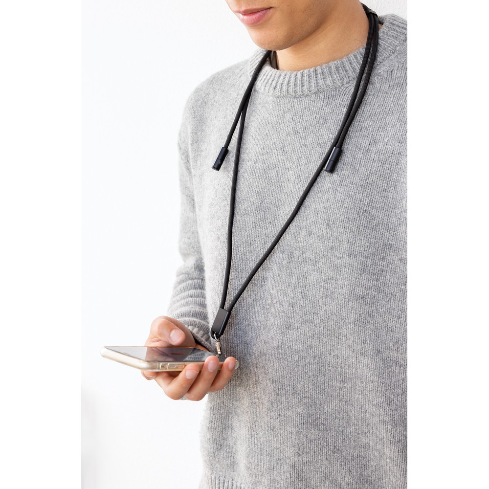 Ekologiczny kabel USB-C z smyczą na telefon LoopAmp - Kable z nadrukiem logo | VEBI - zdjęcie 13