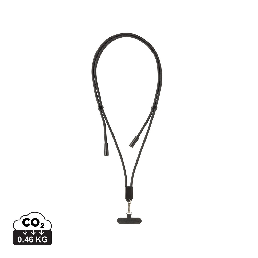 Ekologiczny kabel USB-C z smyczą na telefon LoopAmp - Kable z nadrukiem logo | VEBI - zdjęcie 16