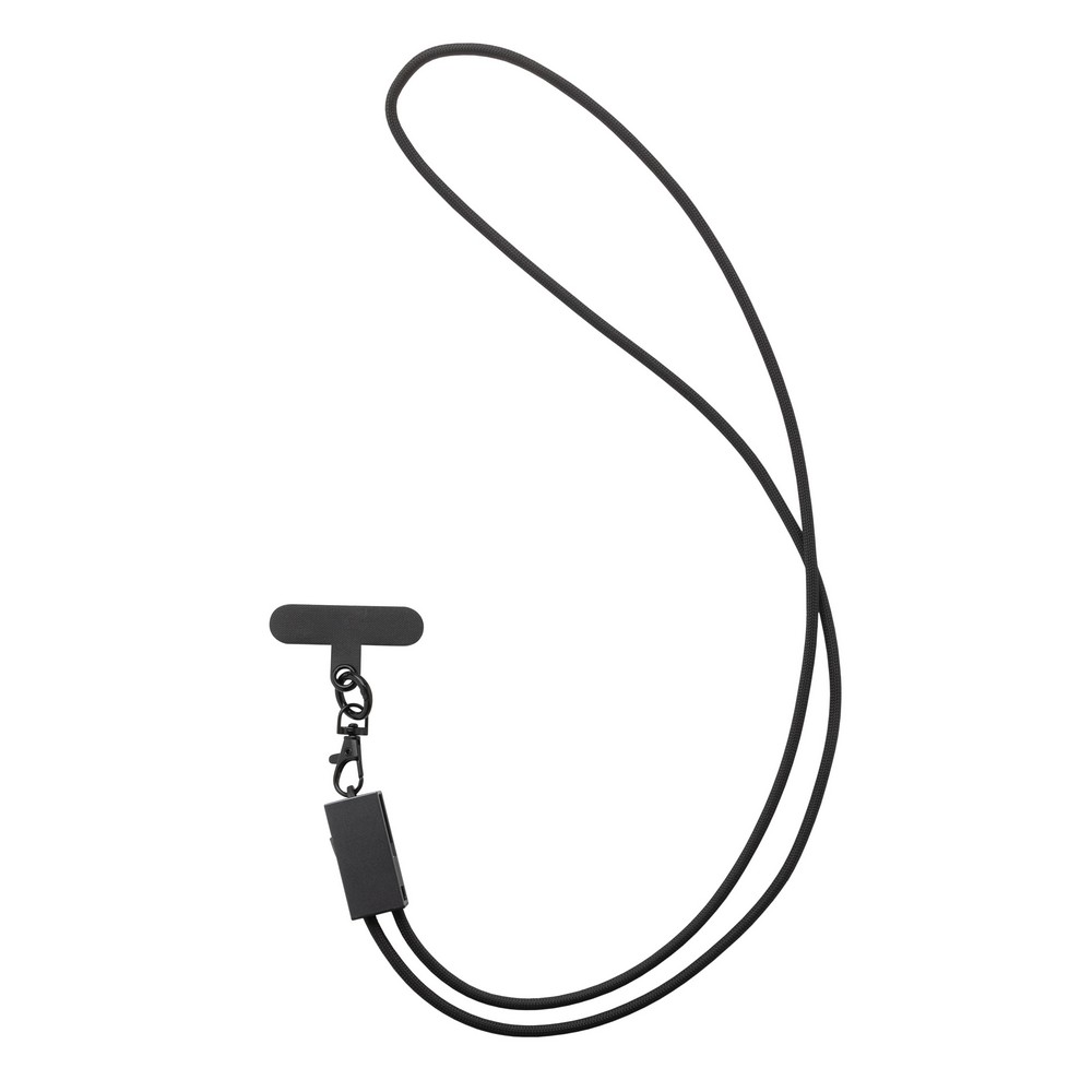 Kabel ładujący 2w1 ze smyczą Terra - ekologiczny gadżet reklamowy - Kable z nadrukiem logo | VEBI