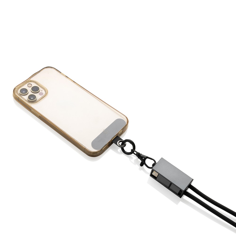 Kabel ładujący 2w1 ze smyczą Terra - ekologiczny gadżet reklamowy - Kable z nadrukiem logo | VEBI - zdjęcie 6