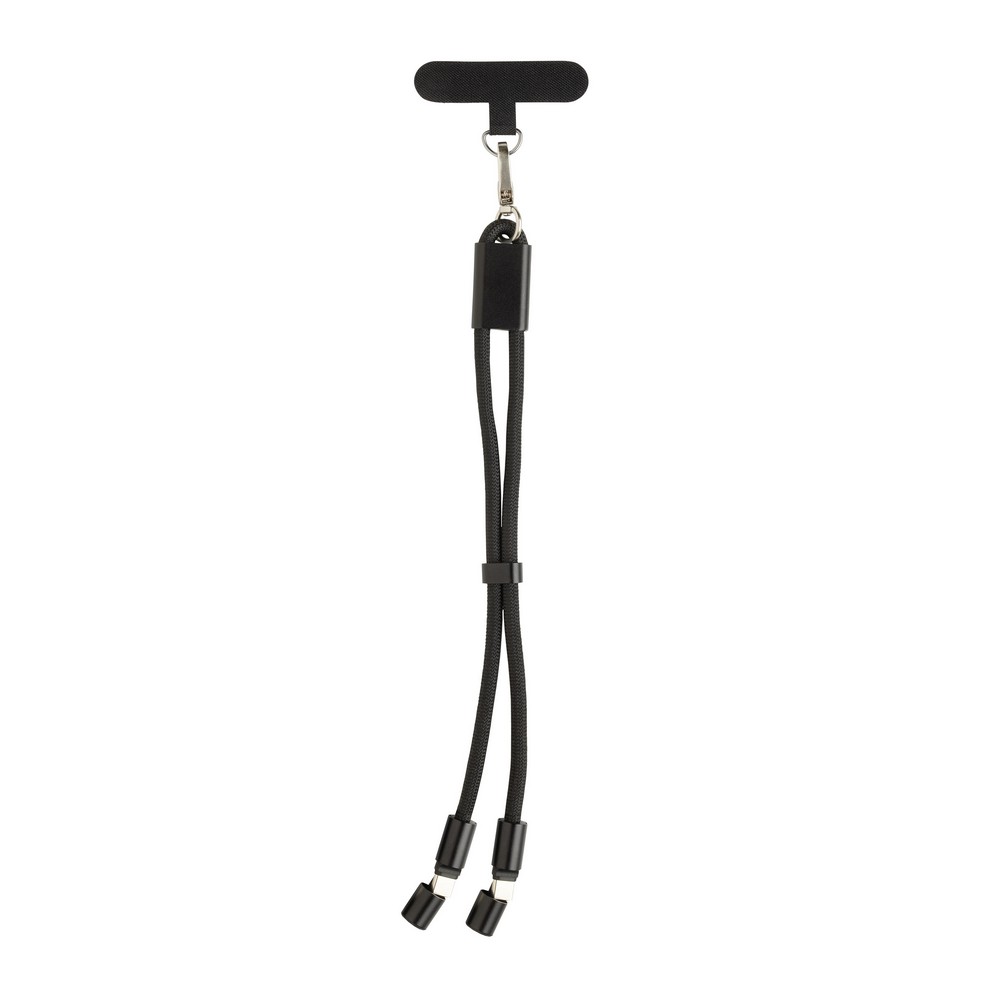 Kabel ładujący z uchwytem LoopAmp - 60W USB-C z RPET - Kable z nadrukiem logo | VEBI