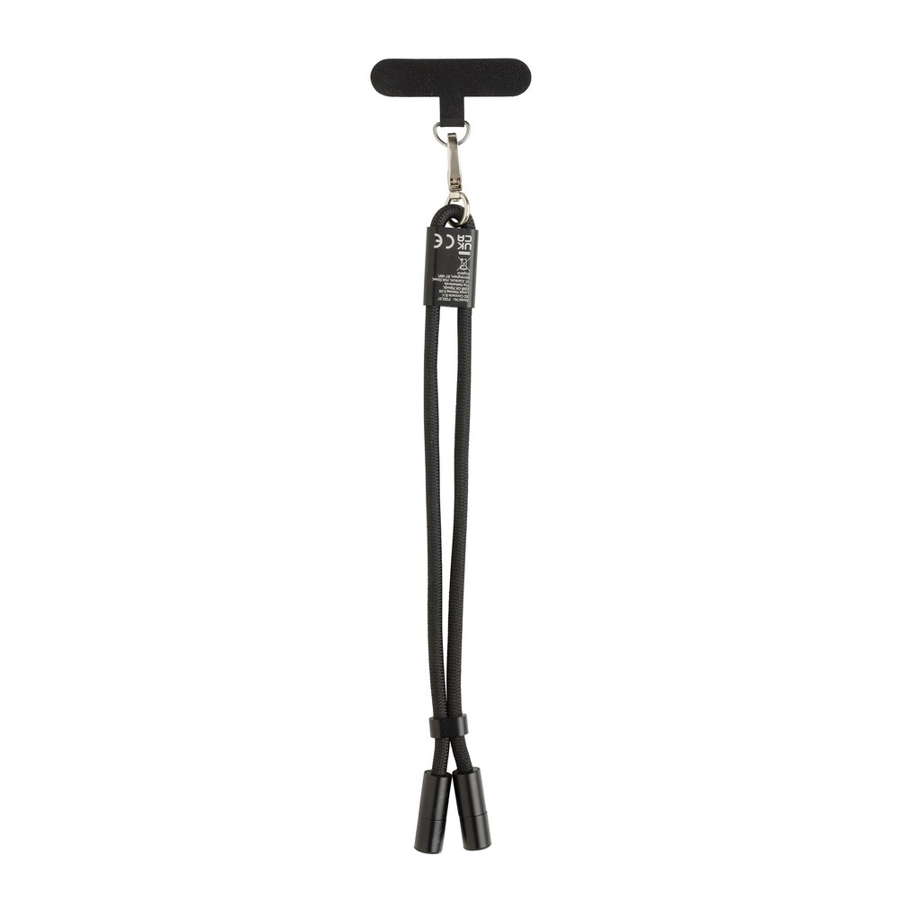 Kabel ładujący z uchwytem LoopAmp - 60W USB-C z RPET - Kable z nadrukiem logo | VEBI - zdjęcie 9