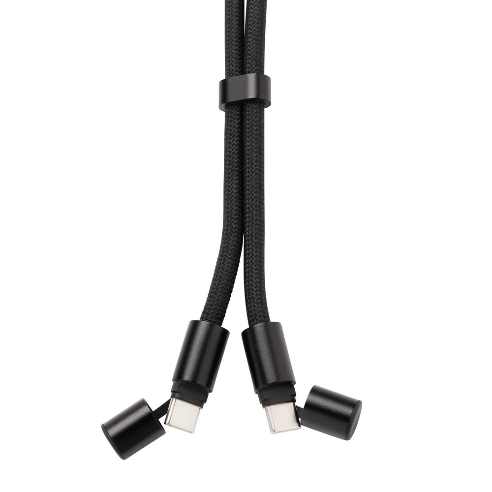 Kabel ładujący z uchwytem LoopAmp - 60W USB-C z RPET - Kable z nadrukiem logo | VEBI - zdjęcie 10