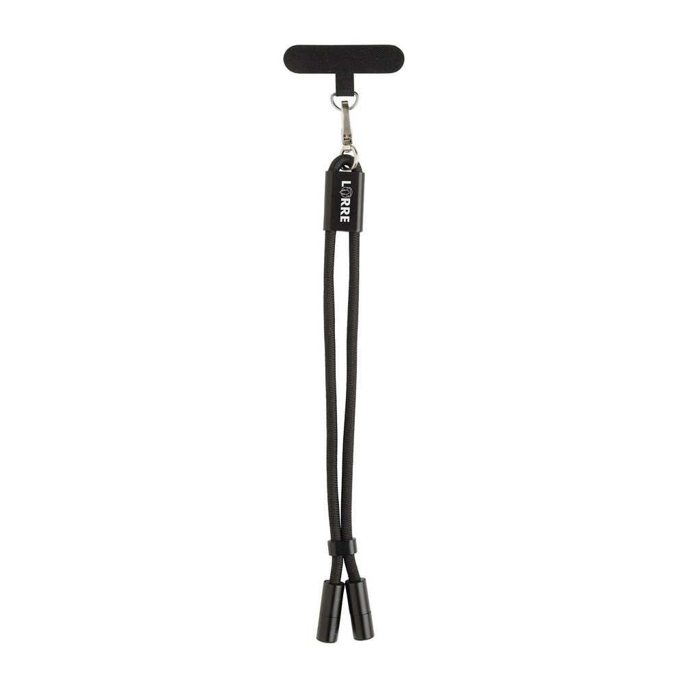 Kabel ładujący z uchwytem LoopAmp - 60W USB-C z RPET - Kable z nadrukiem logo | VEBI - zdjęcie 11