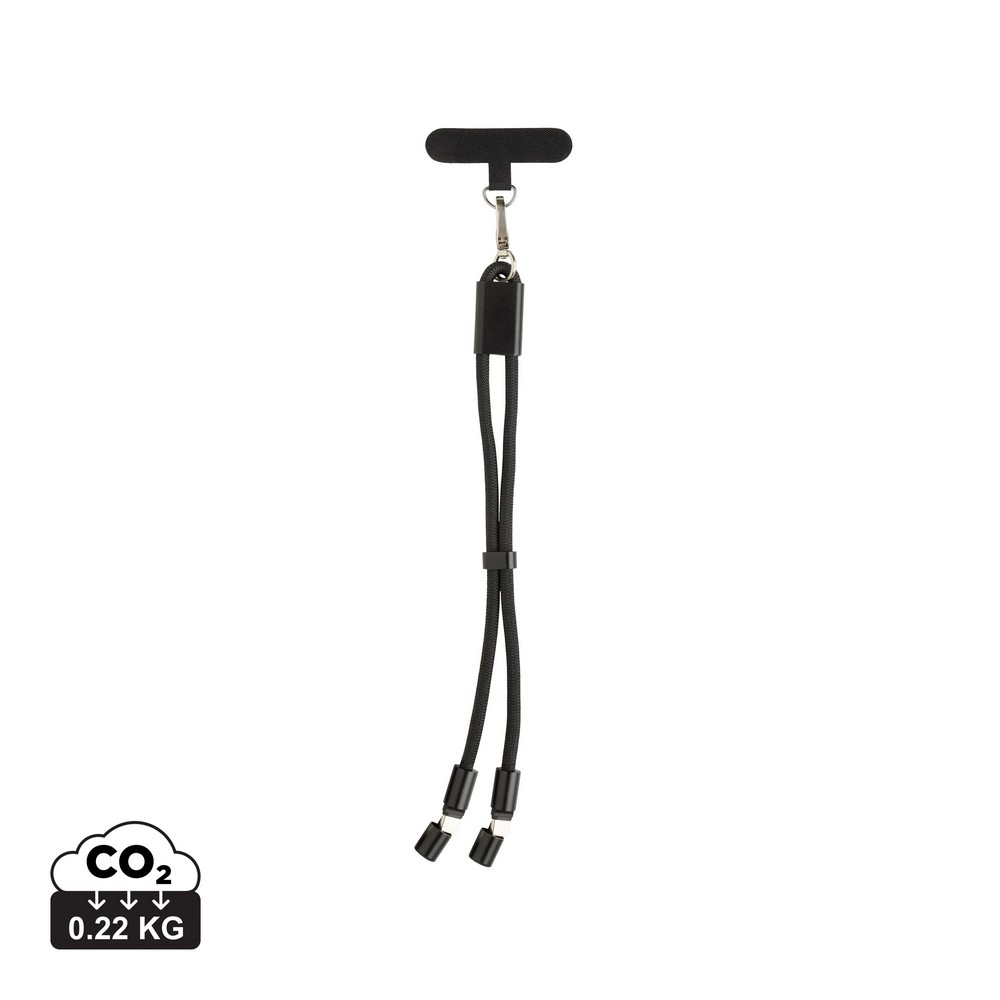 Kabel ładujący z uchwytem LoopAmp - 60W USB-C z RPET - Kable z nadrukiem logo | VEBI - zdjęcie 15