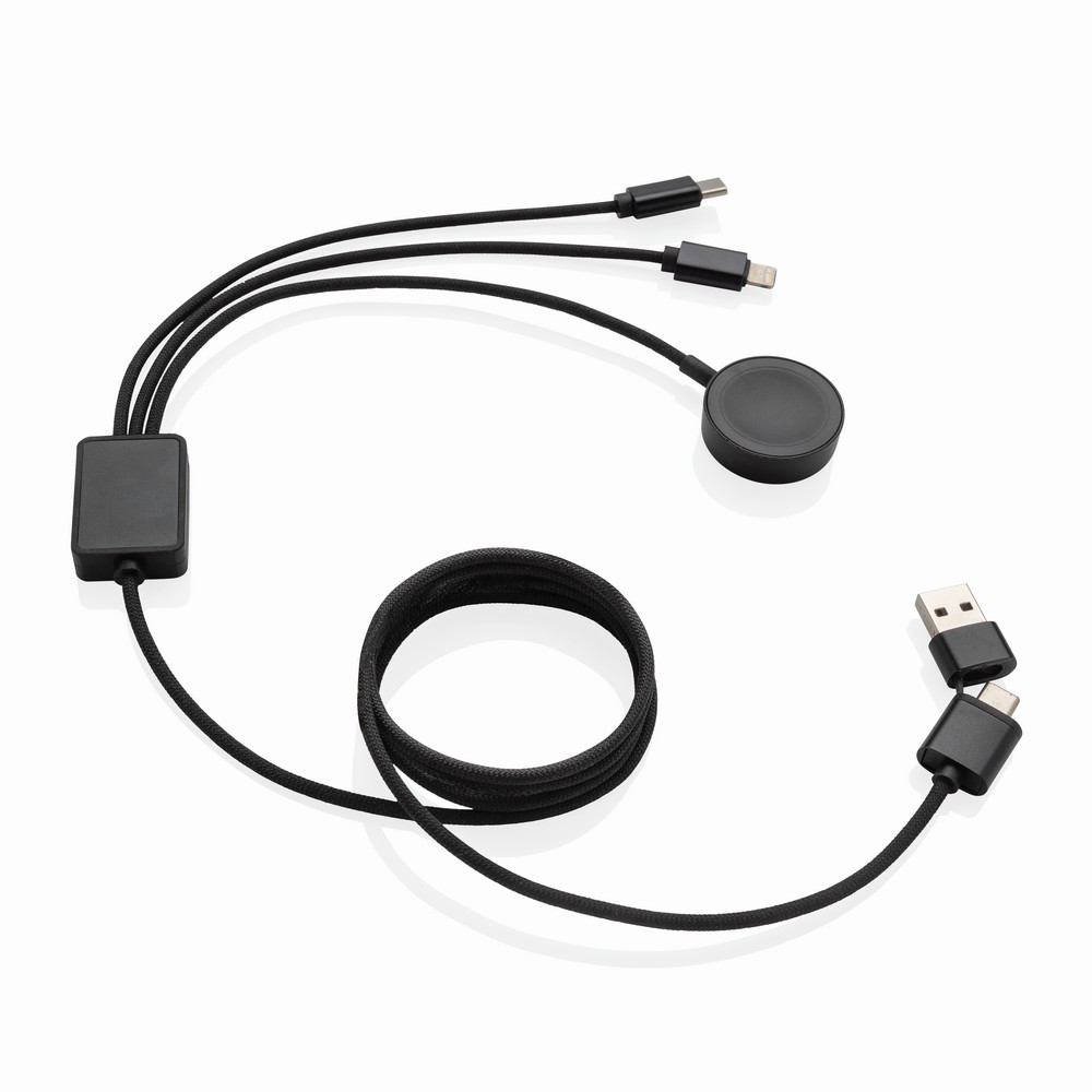 Uniwersalny kabel ładujący 6w1 Terra z bezprzewodową ładowarką - Kable z nadrukiem logo | VEBI