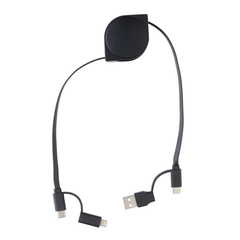 Zwijany kabel 6w1 z recyklingu - ekologiczne ładowanie - Kable z nadrukiem logo | VEBI - zdjęcie 14
