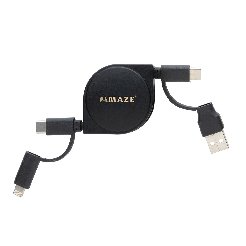 Zwijany kabel 6w1 z recyklingu - ekologiczne ładowanie - Kable z nadrukiem logo | VEBI - zdjęcie 16
