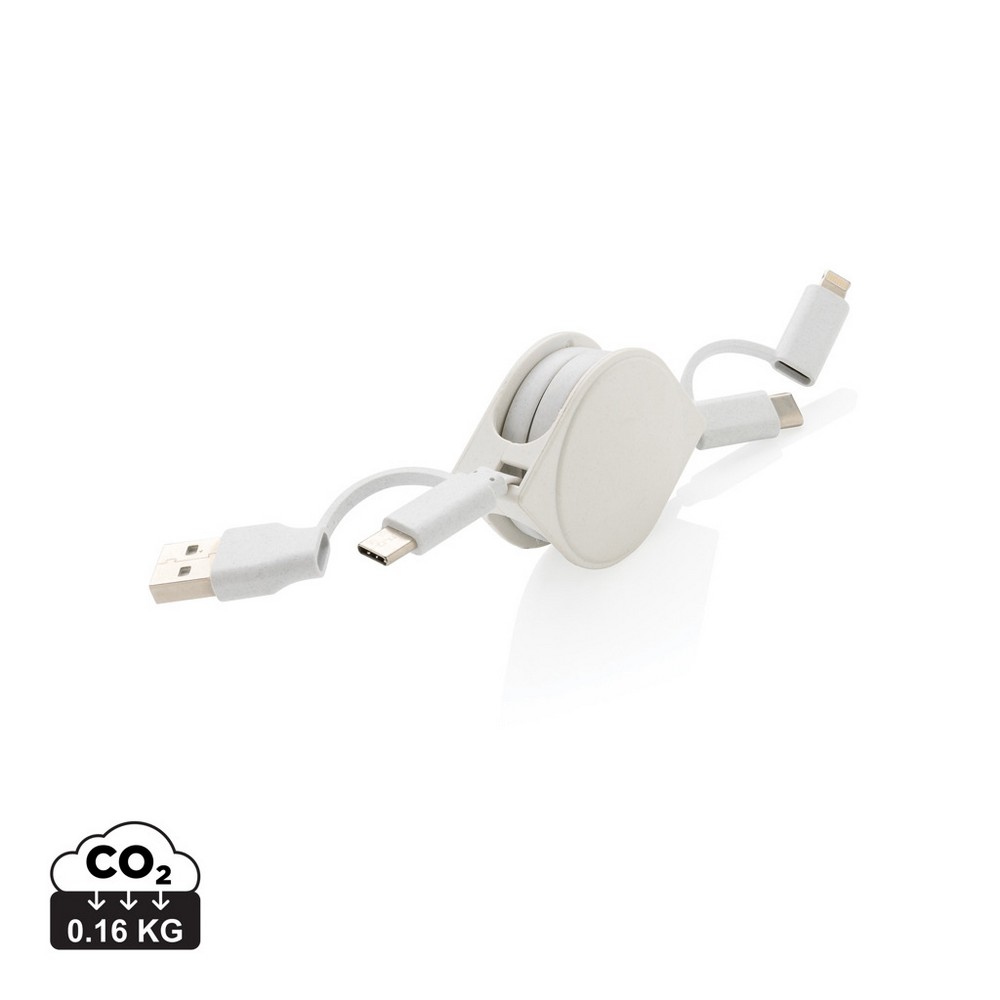 Zwijany kabel 6w1 z recyklingu - ekologiczne ładowanie - Kable z nadrukiem logo | VEBI - zdjęcie 10
