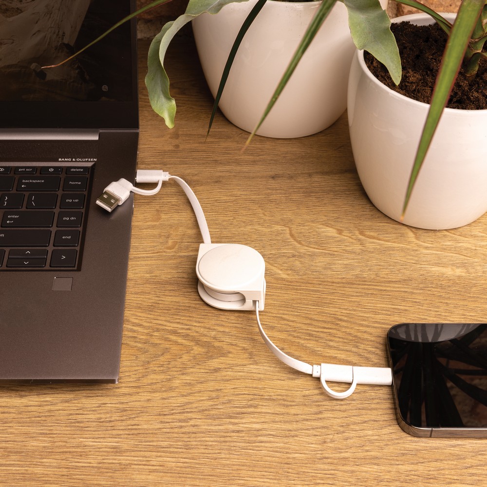 Zwijany kabel 6w1 z recyklingu - ekologiczne ładowanie - Kable z nadrukiem logo | VEBI - zdjęcie 7