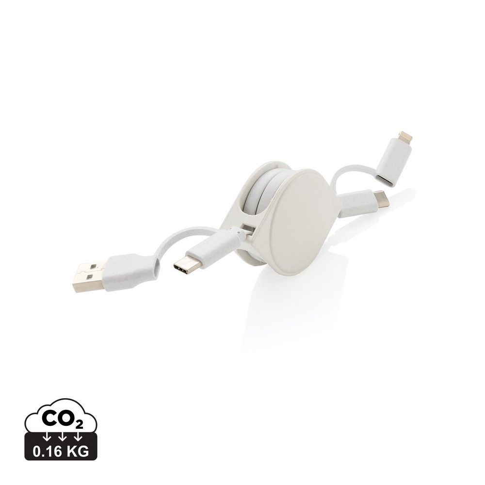 Zwijany kabel 6w1 z recyklingu - ekologiczne ładowanie - Kable z nadrukiem logo | VEBI - zdjęcie 9